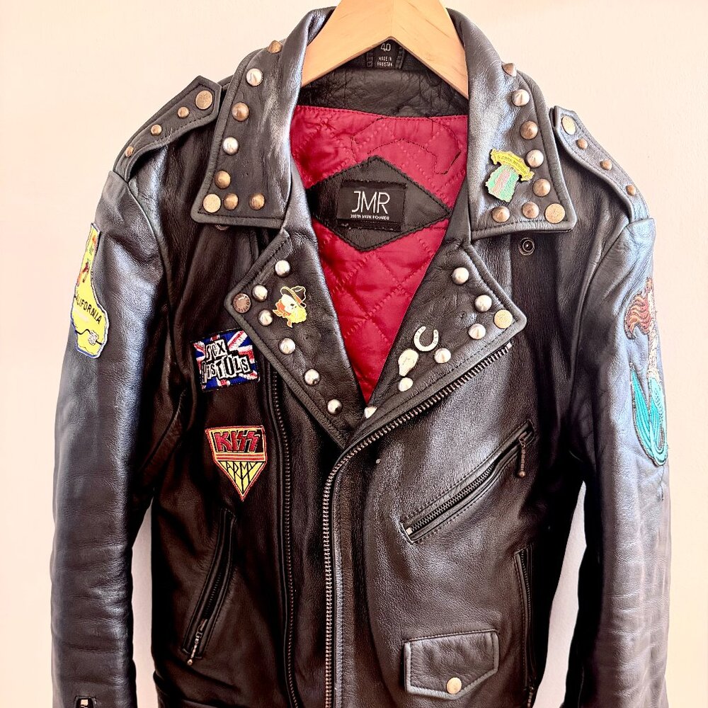 Custom Rock n Roll Leather Jacket | Men's Small (Great Condition)